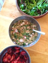 early season green and grain salad