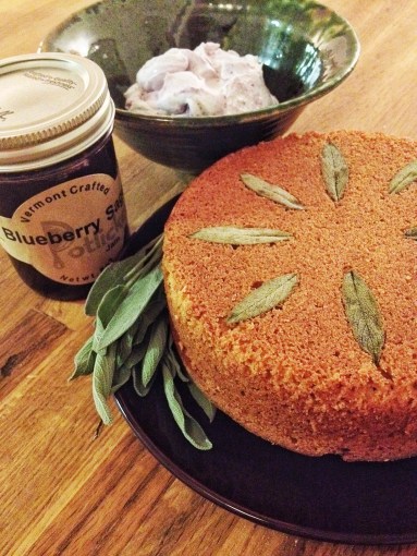 Sage cake with Blueberry Sage Fool